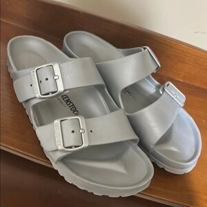 Birkenstock Light Gray Slide Sandals